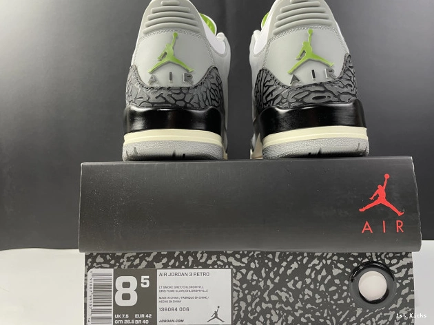 136064-006 Jordan Retro Air 3 Chlorophyll 0711